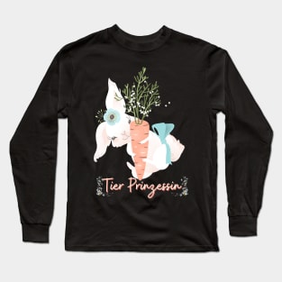 Hase Möhre Tier Prinzessin Blumen Süß Long Sleeve T-Shirt